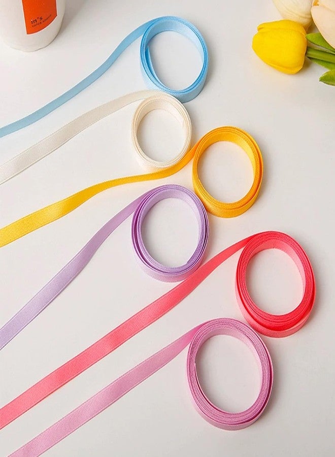 ArrErr 6 Pack Hair Braids Ribbon Colorful Rainbow Hair Wrap String Hair Tie Rope Band Ribbon Tails Tassels for Hair Bows Ponytail Plaits Women Girls Braiding Hair Mini Bowknot Ribbon Barrettes - Image 5